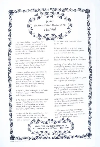 Rules for Nurse's & Other Staff T-Towel - Black