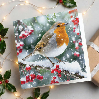 2026 Berry Sparkle Robin - Christmas Card