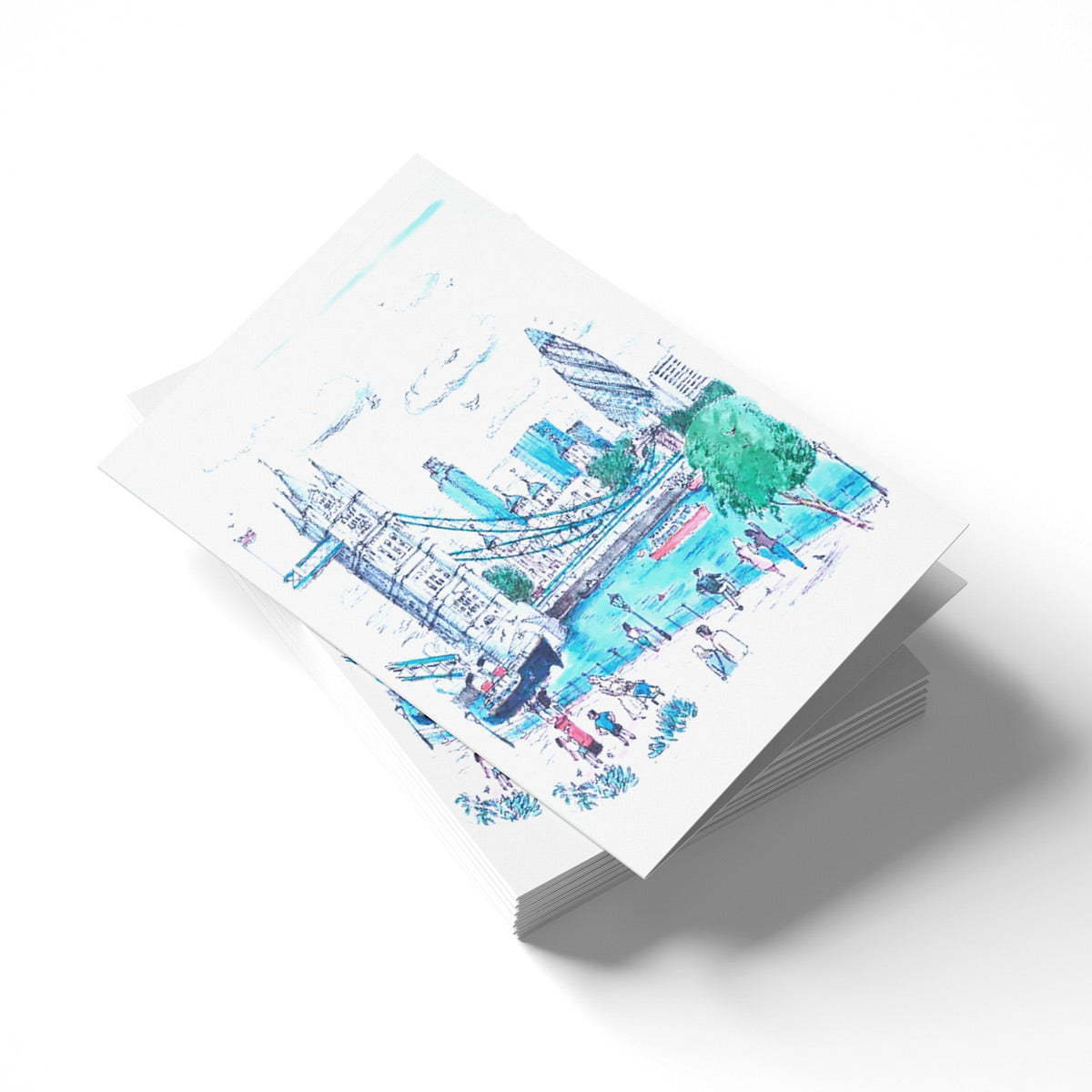 Tower Bridge and The Gherkin Greetings Card | Friends of GSTT