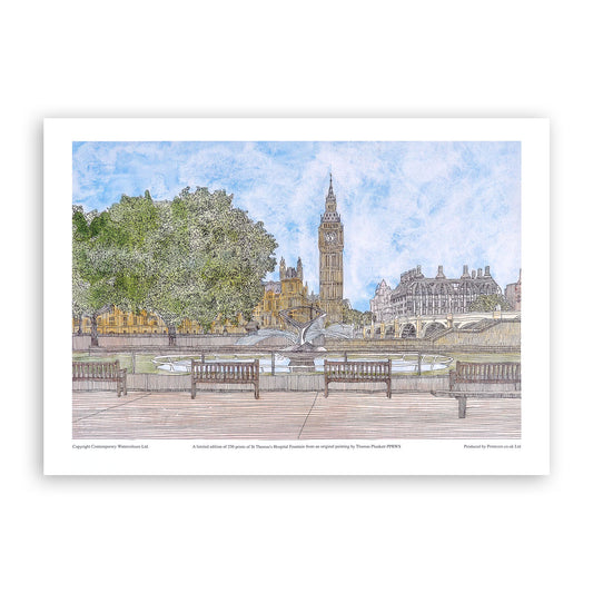 St Thomas' Hospital Fountain Print